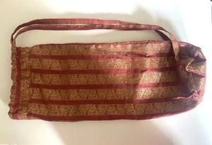 Gorgeous Yoga Shoulder Bag Indian Cotton And Silk Woven Fabric. - Picture 1 of 7