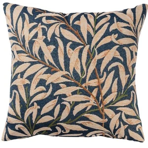 William Morris Willow Bough Tapestry Cushion in Navy Blue. 17x17" Square - Picture 1 of 4