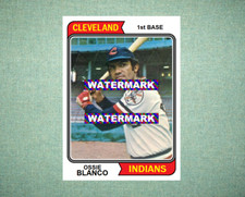 Ossie Blanco Cleveland Indians 1974 Style Custom Baseball Art Card