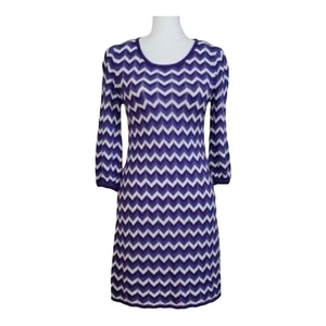 Alice+Olivia Dress Sweater Purple Chevron Wool Blend Sz 4/6 90s Retro Y2K - Picture 1 of 10