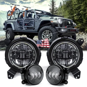 Faros antiniebla LED halo para Jeep Wrangler JL Gladiator Rubicon 2018-2025 - Imagen 1 de 12