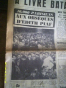 15 OCTOBRE 1963 DECES OBSEQUES D EDITH PIAF - Imagen 1 de 4