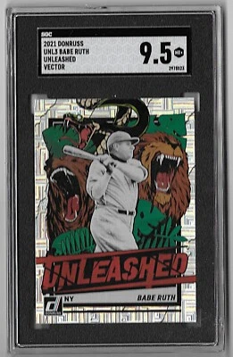 Tarjeta de béisbol Babe Ruth 2021 Donruss #unl3 SGC 9,5 Unleashed Vector MLB Foto 1 de 2