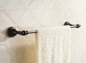 Accesorio de baño de latón frotado negro montado en pared toalla individual barra mba823 - Imagen 1 de 5