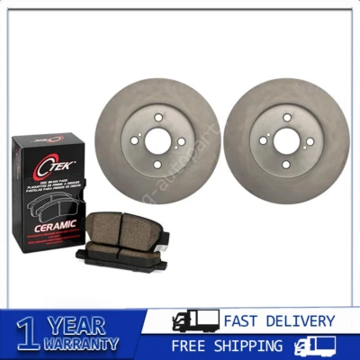 Rotores de freno traseros centrados y pastillas de freno de cerámica 3x para Toyota Yaris Foto 1 de 4