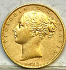 AUSTRALIA 1873 S GOLD SYDNEY SOVEREIGN SHIELD , KEY DATE LOW MINT HIGH GRADE #7