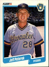 1990 Jeff Peterek Fleer Baseball Card #333