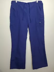 White Cross Womens Blue Tie Scrubs Pockets Size Medium - Picture 1 of 8