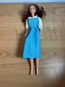 Vtg 90s Mattel Disney Beauty And The Beast Belle Doll Brunette + Blue Dress - Picture 1 of 10