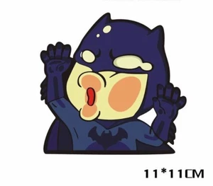 Fun cute car decal/ sticker of Cute Bat Man funny Squahed face for car/ window - Picture 1 of 2