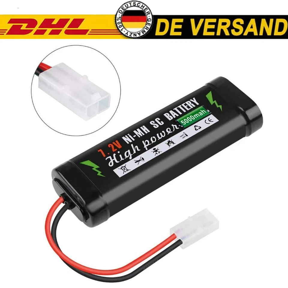 7,2V 5000mAh Wiederaufladbar Akku Ni-MH Batterie Tamiya Stecker für RC Car Auto - Bild 1 von 4