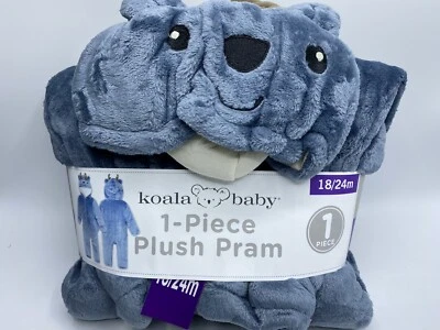 Boys Size 18/24M Koala Baby 1-Piece Pram Suit Plush Hooded Fleece Jumper Blue Foto 1 de 4