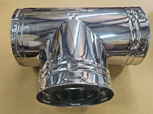 Metal-Fab Temp Guard 6" Insulated Chimney Vent Tee Stainless Steel - 6TGST - USA - Picture 1 of 5