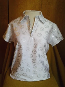 Ladies White & Silver Top, Large - Picture 1 of 5