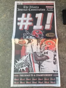 2021 Georgia Bulldogs National Champions AJC Newspaper UGA Dawgs - Picture 1 of 3
