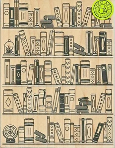 Book Lover's Dream Large HERO ARTS Rubber Shelf BOOKCASE SHELVES ~ UNUSUAL - Picture 1 of 1