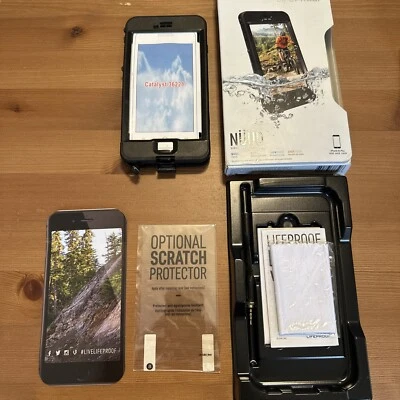 Authentic Lifeproof Nuud Waterproof Case Apple iPhone 6s+ PLUS Black - Open Box - Image 1 of 4