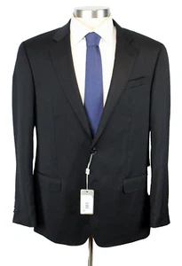 Armani Collezioni Suit 40 R (50 EU) Mens Black Solid Wool Two Button NWT $1695 - Picture 1 of 14