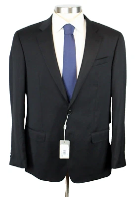 Armani Collezioni Suit 42 R (52 EU) Mens Black Solid Wool Two Button NWT $1695 - Image 1 of 4