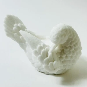 Vintage White Soapstone Alabaster Dove Bird Figurine Made in Italy 4" Long - Picture 1 of 12