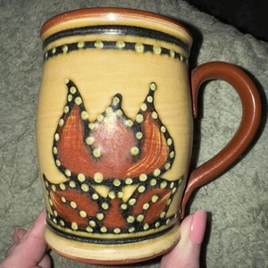 Vintage SJ Pottery Stoneware Tulip Art Pottery Mug Cup Exc Cond Bethel Missouri - Picture 1 of 5
