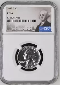 1959 Washington Quarter 25C NGC PF66 - Picture 1 of 2