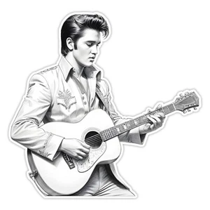 Elvis Presley Sticker Artist Sketch The King Rock Music Vinyl Die Cut Car Decal - Picture 1 of 2