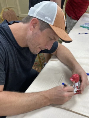 David Freese Signed Sliding Theme 2011 WS St. Louis Cardinals Bobblehead BAS - Image 1 of 4