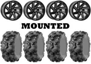 Kit 4 Maxxis Maxxzilla Tires 28x9-14 on Sedona Chopper Gloss Black Wheels 550 - Picture 1 of 5