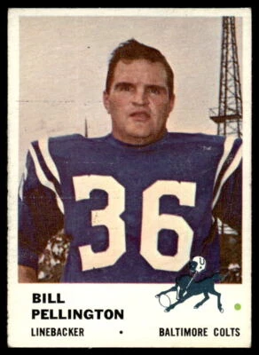 1961 Fleer Bill Pellington #36 Baltimore Colts Football Card - Image 1 of 2