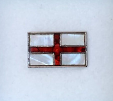 Stunning St George’s Flag Inlaid Paua Shell And Mother Of Pearl Pin Badge