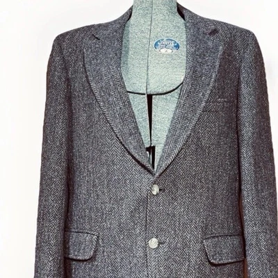 Chaqueta Blazer Harris Tweed Para Hombres 42R Marrón Lana Espiga Abrigo Deportivo Tejido a Mano Foto 1 de 4