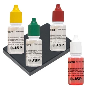 10K 14K 18K Gold & Silber Prüflösungsset mit Kratzstein - Schmucktest - Bild 1 von 12