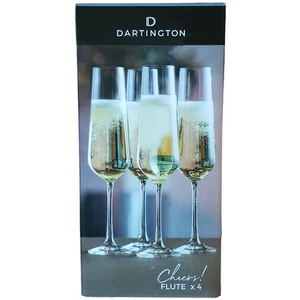 Dartington Champagne Flutes Cheers! Set of 4 Dishwasher Safe Lead Free Crystal - Picture 1 of 6