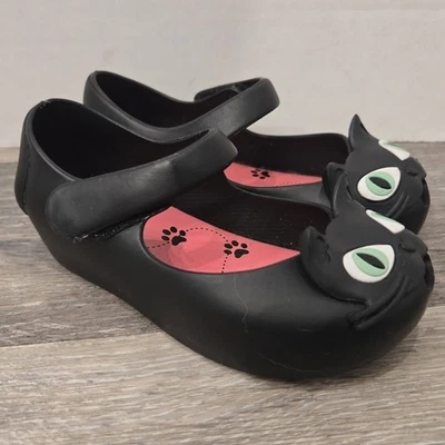 Mini Melissa Negro Gato Mary Jane Zapatos Talla 8 Bebé Niñas Niño Pequeño Foto 1 de 4