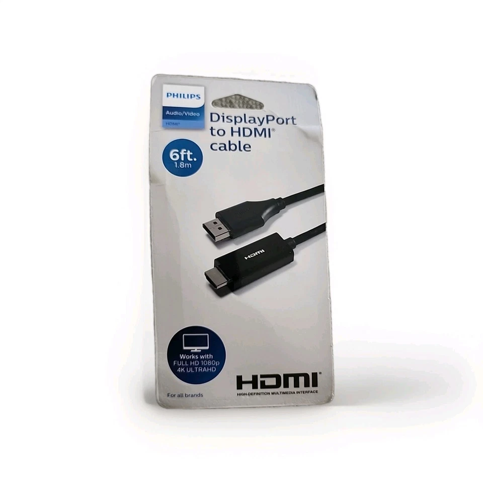 Philips 6' Display Port to HDMI Cable - Black - Image 1 of 2