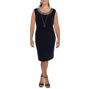 R&M Richards Womens Navy Paisley  Shift Dress Plus 18W BHFO 1515 - Picture 1 of 2