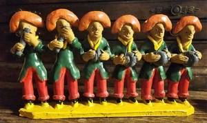 6 Stationary Brazilian Folk Art Terracotta Pottery Mariachi Figures - Bild 1 von 8