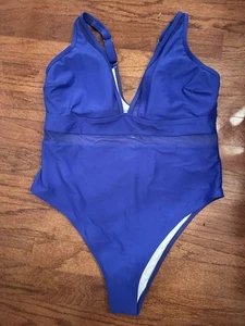 Cupshe one piece swimsuit size 3X, blue, timeless, flattering, vacation, New - Picture 1 of 2