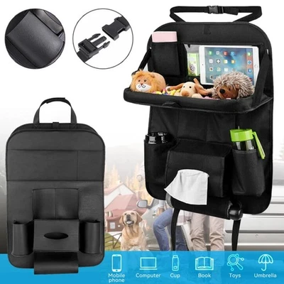 Autositz Rückenlehnenschutz Faltbarer Tischablage KFZ Organizer Rücksitz Taschen - Bild 1 von 4