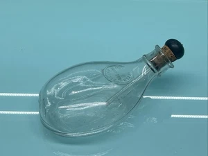 Antiguo biberón de vidrio con cuello de tortuga graduado 8 oz pezón de corcho del siglo XIX - Imagen 1 de 4