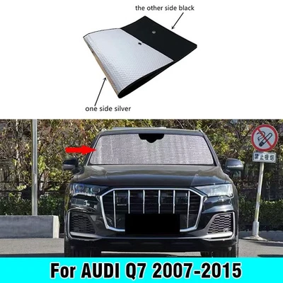 Para-brisa dianteiro preto prata privacidade acampamento pára-sol para AUDI Q7 2007-2015 - Imagem 1 de 4