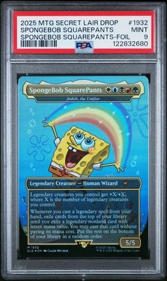SpongeBob SquarePants MTG Secret Lair Rainbow Foil | PSA 9 | 2025 Magic - Image 1 of 3