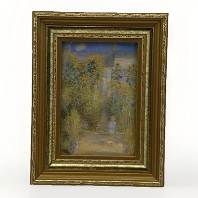 VTG Framed Art Print, Claude Monet: Artist's Garden, Gold Ornate Frame, 5”X6.5” - Image 1 of 4