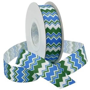 Morex Ribbon Chevron Printed Grosgrain Ribbon, 7/8-Inch by 20-Yard Spool, Ele... - Picture 1 of 1
