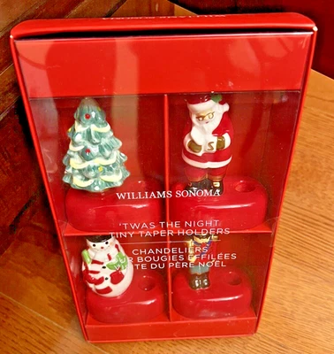NUEVO Portavelas cónicas pequeñas Williams-Sonoma 'Twas the Night Before Christmas Foto 1 de 4