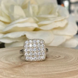 1.20Ct Round-Cut G/VS1 Lab Grown Diamond Cluster Engagement Ring 14k Yellow Gold - Picture 1 of 4