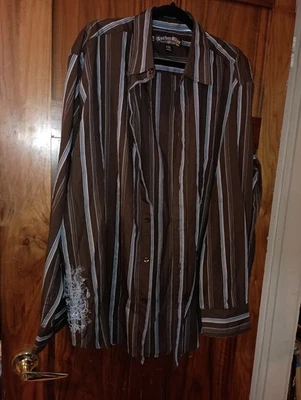 Anchor Blue Mens XXL Long Sleeve Striped Button-Up Shirt Cotton & Polyester... - Image 1 of 4