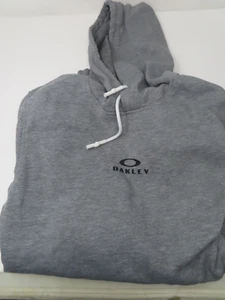 OAKLEY Size M Fleece Lined Pullover Hoodie Drawstring Sweatshirt Gray - Picture 1 of 2