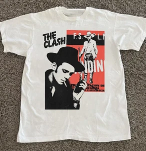 Camiseta blanca unisex con póster de concierto de The Clash Band todas las tallas S a 5XL CS0230 - Imagen 1 de 3